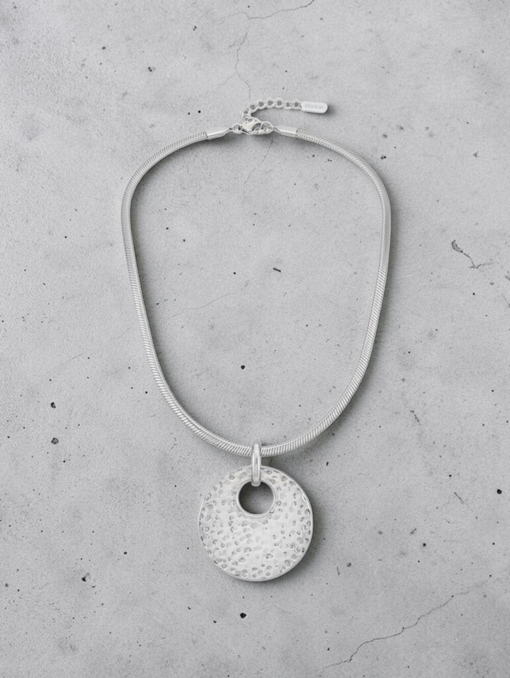 SASSIFIED BOUTIQUE NWT Silver Hammered Disc Pendant Necklace - Women Jewelry